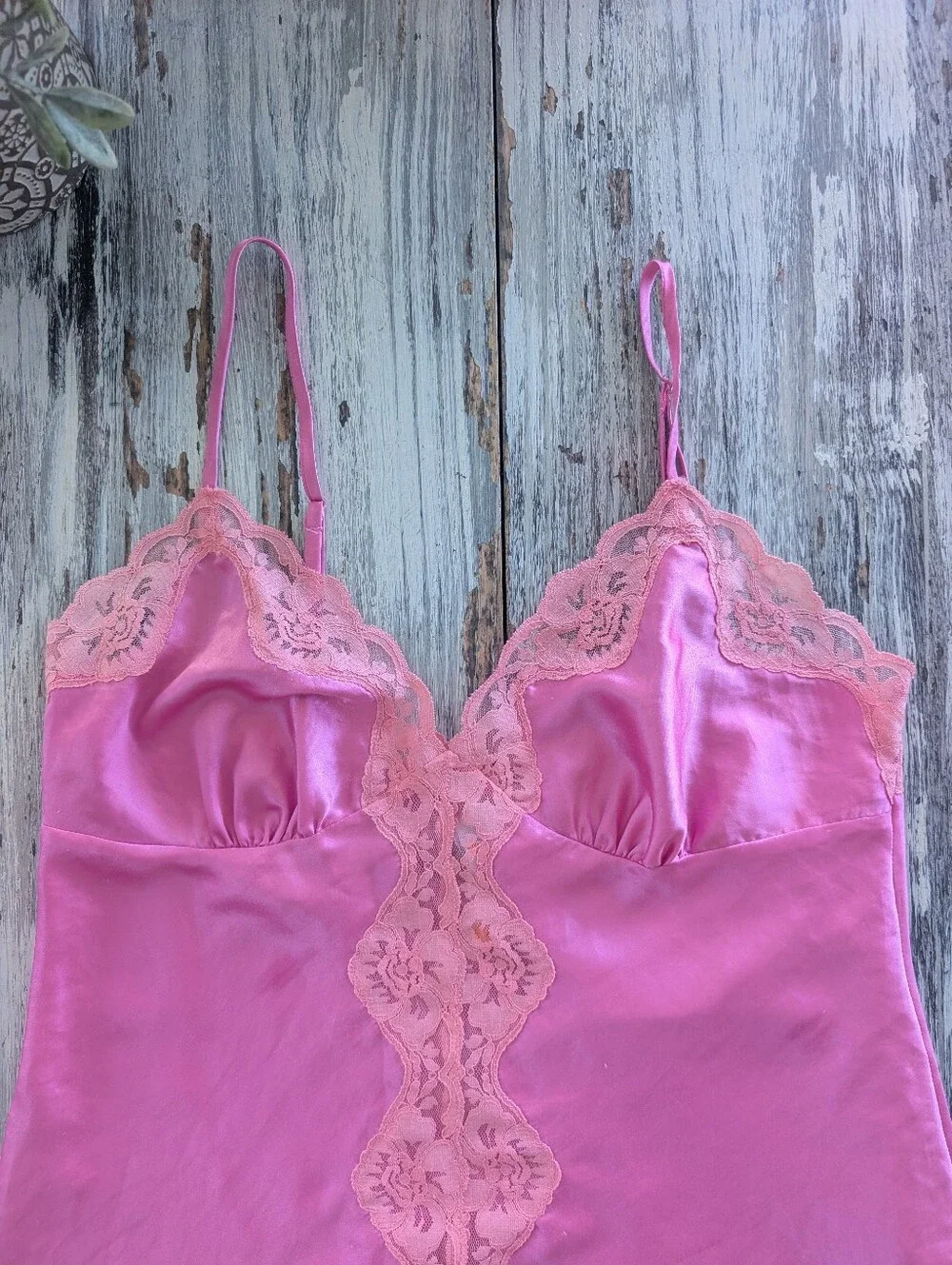 La Senza Pink Satin Lace Cami Top Y2K Lingerie Style Women's Small - Picture 4 of 7